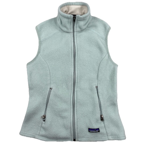 Patagonia Jackets & Blazers - Patagonia Synchilla Fleece Vest Light Blue Full Zip Vintage Women's XS
